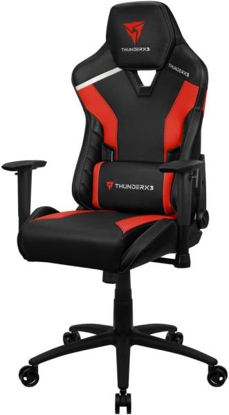 ThunderX3 TC3BR, Ergonomischer Gaming-Stuhl, gepolsterte Kissen, Air Tech, Rot