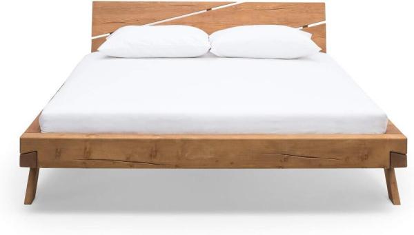 SalesFever Bett Balkenbett 140 x 200 cm Fichtenholz natur