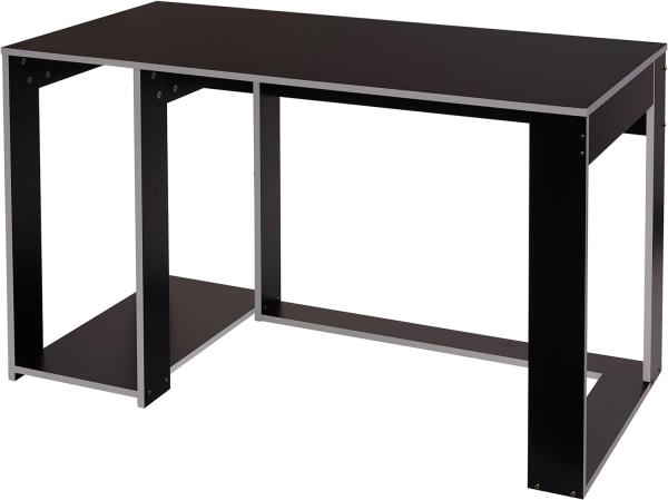 Schreibtisch HWC-J26, Computertisch Bürotisch, 120x60x76cm ~ schwarz-grau