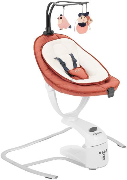 Babymoov Babyschaukel Swoon Motion Terrakotta - inkl. 8 Melodien, 360° Sitzfläche, verstellbare Rückenlehne und Bewegungsmelder