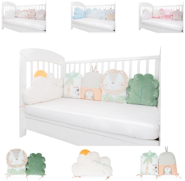 Kikkaboo Babykissen-Set 5-tlg. Plüsch Jersey Einzelkissen Maße 35 x 30 x 7 cm grün