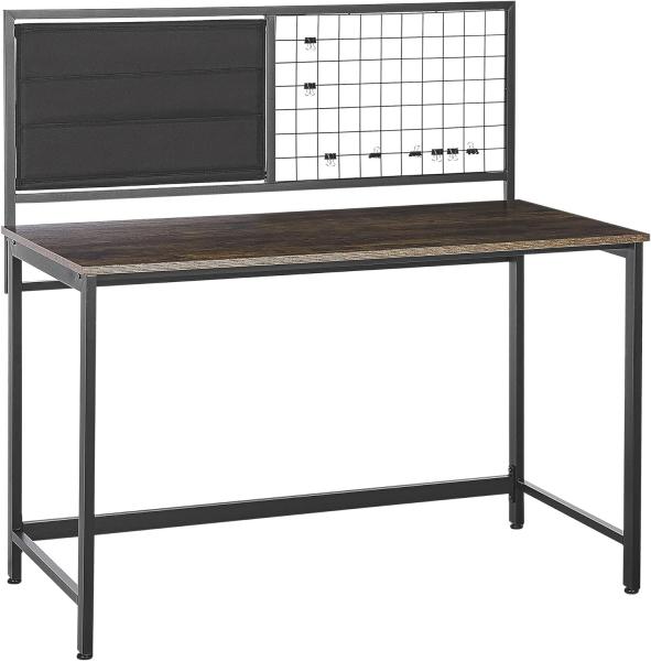 Schreibtisch dunkler Holzfarbton schwarz 118 x 60 cm VINCE