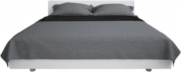 Zweiseitige Tagesdecke Gesteppt 220 x 240 cm Grau und Schwarz