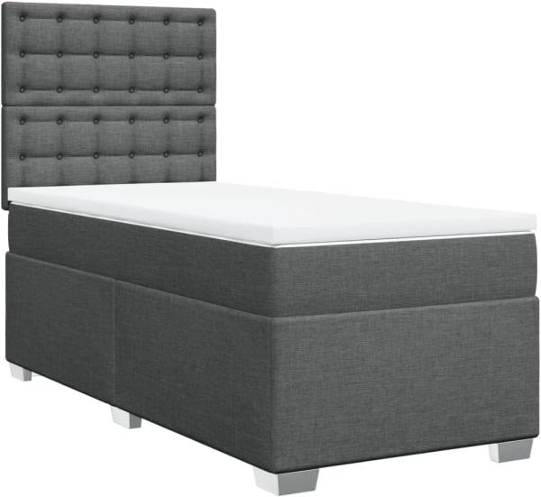 Boxspringbett mit Matratze Dunkelgrau 90x190 cm Stoff 3292658