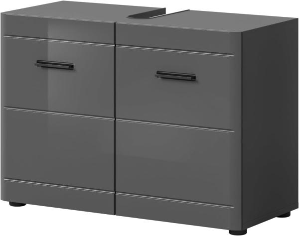 Waschbeckenunterschrank Strong in grau Hochglanz 80 cm Bild 1