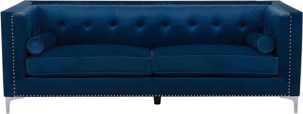 3-Sitzer Sofa Samtstoff marineblau AVALDSENES