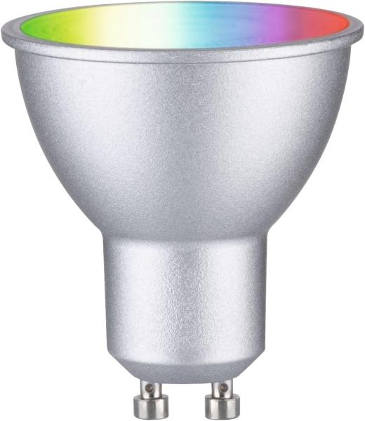 Paulmann 29149 Standard 230V Smart Home Zigbee LED Reflektor GU10 350lm 4,8W RGBW+ dimmbar Chrom matt Leuchtmittel