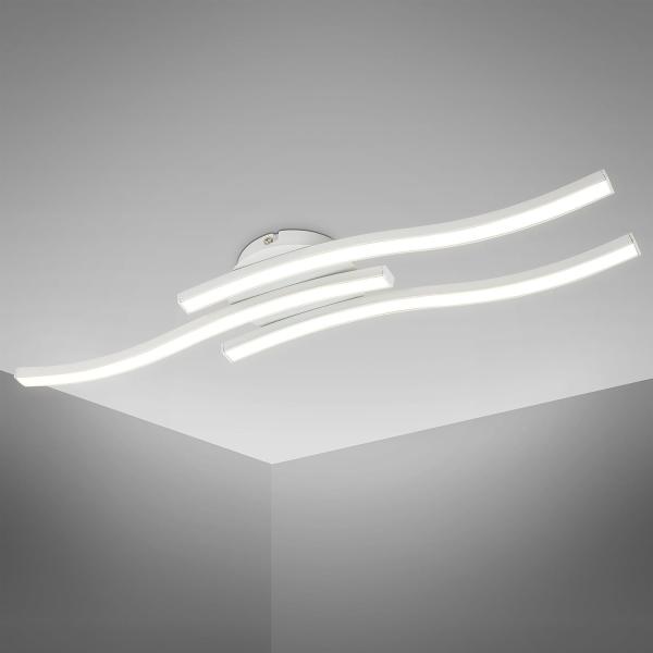 LED Deckenleuchte Design 18W Matt-Weiß Wellenform Deckenlampe Wohnzimmer Flur