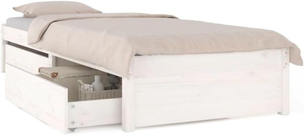 Bett mit Schubladen Weiß 90x200 cm [3103464]