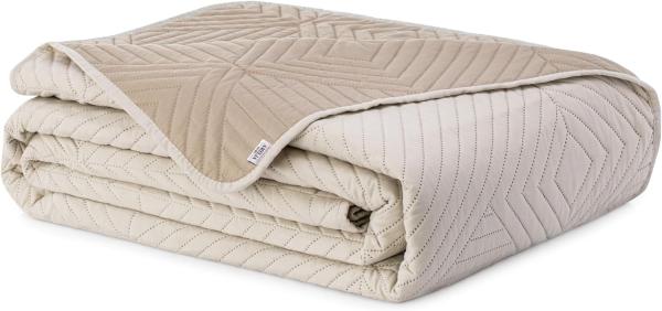 AmeliaHome Tagesdecke beige Cappucino 170x210 Bettüberwürf zweiseitig Ultrasonic Steppung Polyester Softa Bild 5