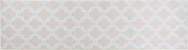 Teppich beige 80 x 300 cm marokkanisches Muster Kurzflor KADAYAL