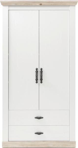 Garderobenschrank Rovola in Pinie weiß 107 x 201 cm