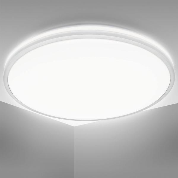 LED Deckenleuchte modern indirekte Beleuchtung Wohnzimmer Deckenlampe Silber 24W