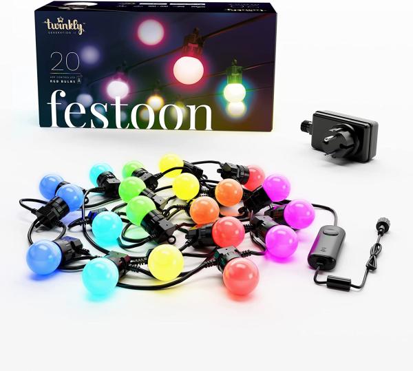 Twinkly Festoon Lights 20 RGB Party Lichterkette Starter Kit