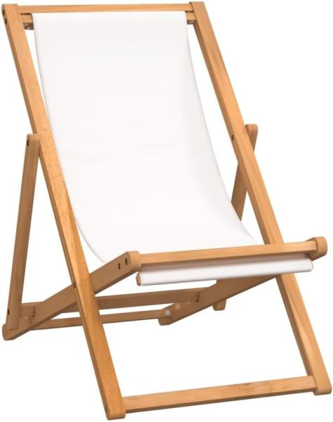 vidaXL Liegestuhl Teak 56×105×96 cm Creme