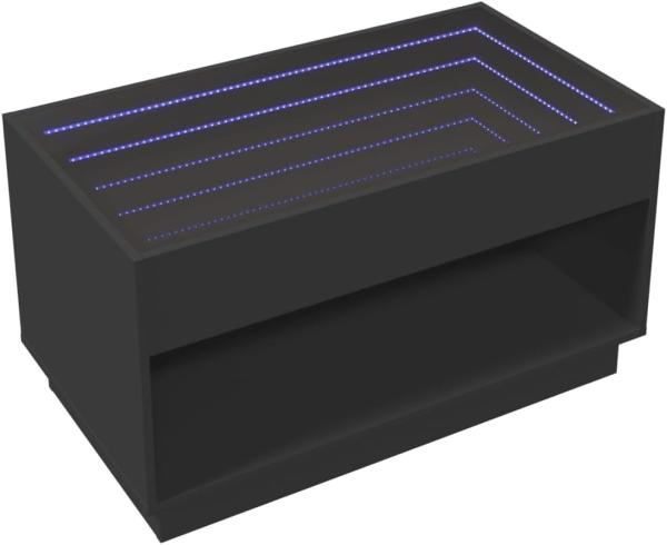 Couchtisch mit Infinity-LED Schwarz 90x50x50 cm 847666