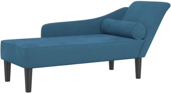 vidaXL Chaiselongue mit Kissen Blau Samt