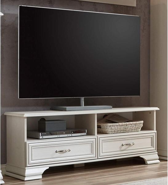 TV-Board >Valeria< in Used White - 130x51x38cm (BxHxT)