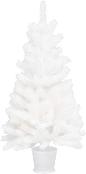 vidaXL Künstlicher Weihnachtsbaum Naturgetreue Nadeln Weiß 90 cm