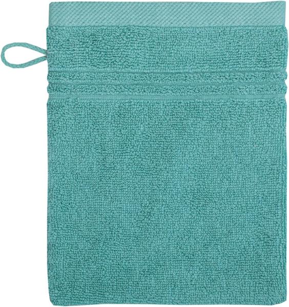 Bio Baumwolle Handtücher - alle Größen & Trendfarben Waschhandschuh, 16x21 cm, ozean