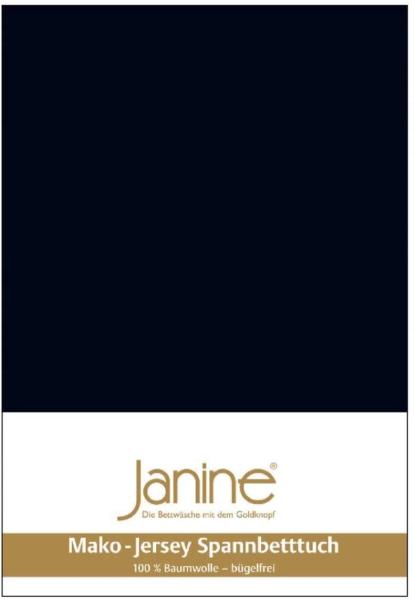 Janine Spannbetttuch 5007 Mako Jersey 90/190 bis 100/200 cm schwarz Fb. 98