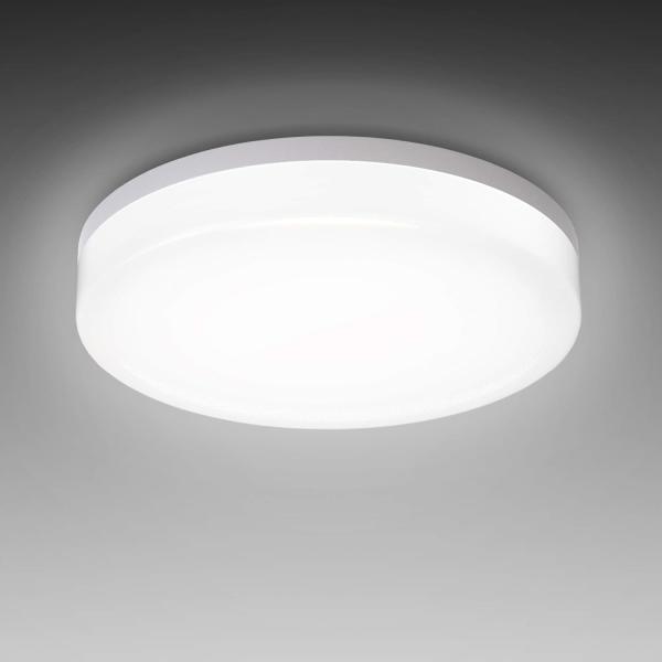 B. K. Licht - Deckenlampe für das Bad mit neutralweißer Lichtfarbe, IP54, 13 Watt, 1600 Lumen, LED Deckenleuchte, LED Lampe, Badlampe, Badezimmerlampe, Küchenlampe, Feuchtraumleuchte, 22x5,4 cm, Weiß