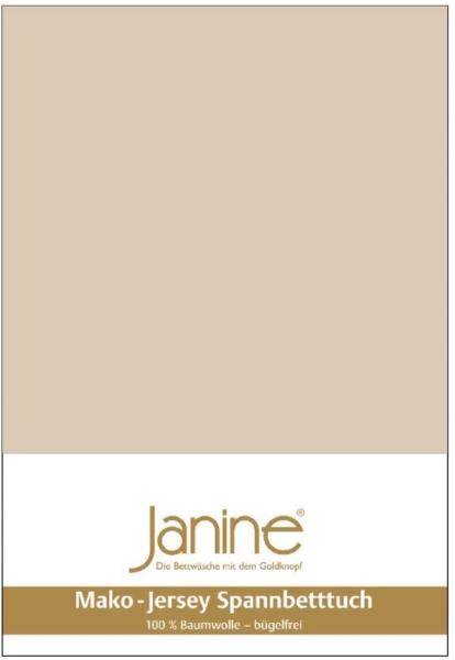 Janine Spannbetttuch 5007 Mako Jersey 90/190 bis 100/200 cm Sand Fb. 29