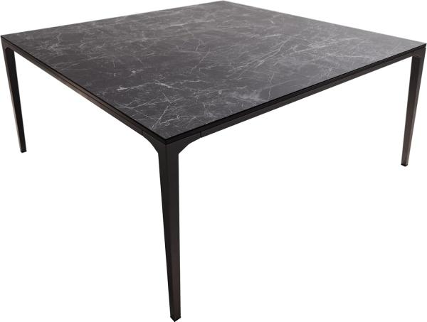 Couchtisch Levente 85x85 cm Keramik Laminam®Nero Greco Anthrazit Gestell Metall Schwarz