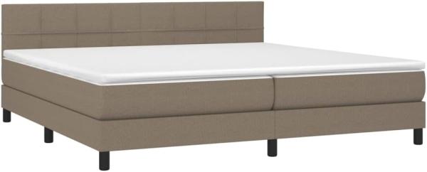 Boxspringbett mit Matratze & LED Stoff Taupe 200 x 200 cm, Härtegrad: H2 [3133185]