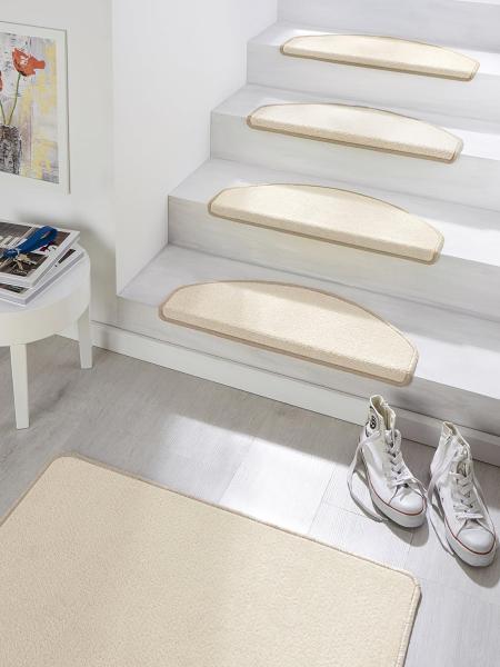 Kurzflor Stufenmatten Treppenteppich Uni Fancy - 23x65x0,7cm