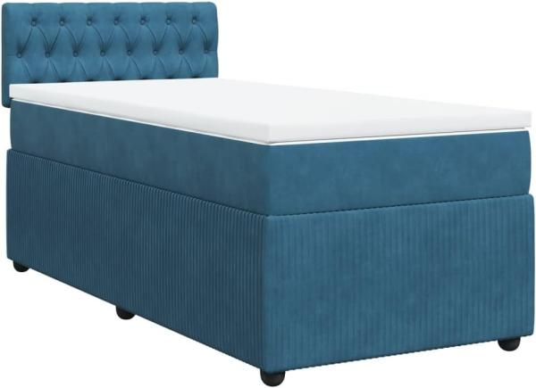 Boxspringbett mit Matratze Blau 90x200 cm Samt 3289948