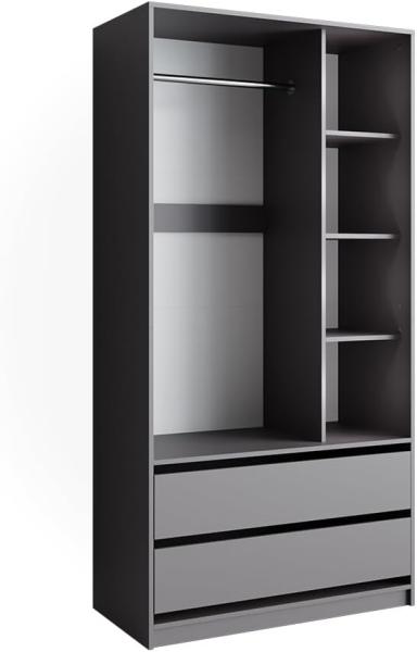 Vicco Kleiderschrank Elmo Anthrazit 100 x 200 cm mit 2 Schubladen