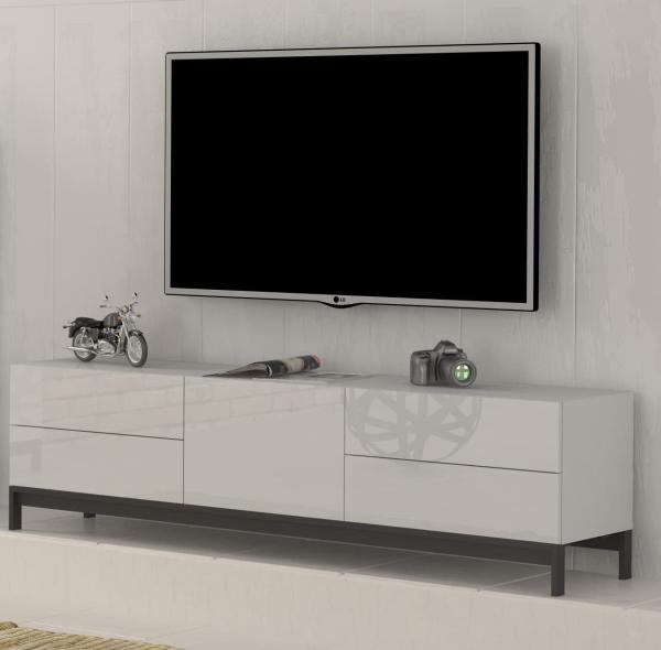 TV-Board >Mercogliano< in Weiß-Hochglanz - 170x47. 7x40cm (BxHxT)