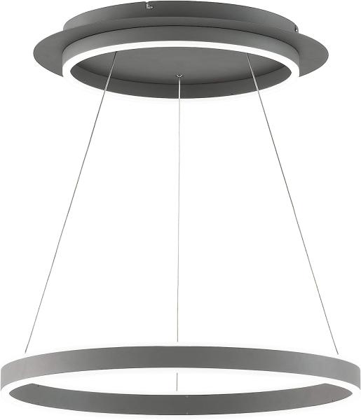 WOFI Kemi 226 moderne LED Hängeleuchte dunkelgrau 8200lm mit Fernbedienung 60x150cm