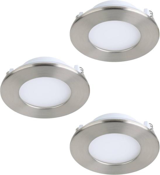 Eglo 900111 LED Einbauleuchte FUEVA-Z nickel-matt H:2. 6cm Ø8. 5cm rund IP20/44 dimmbar 2700-6500K mit Connect-Z Funktion