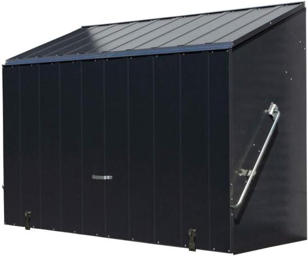 Trimetals Metall Gerätebox, Fahrradbox "Sesam", Aufbewahrungsbox inkl. Boden, anthrazit, 185 x 76 x 139 cm (L x B x H)