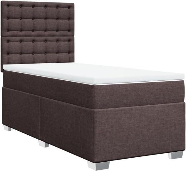 Boxspringbett mit Matratze Dunkelbraun 90x200 cm Stoff 3292688