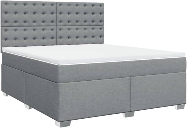 Boxspringbett mit Matratze Hellgrau 180x200 cm Stoff 3292881