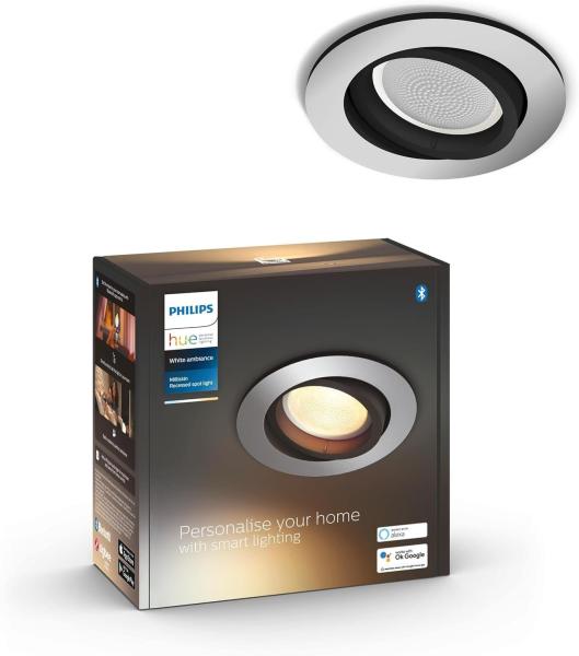 Philips Hue White Ambiance Milliskin Decken Einbauspot rund Aluminium