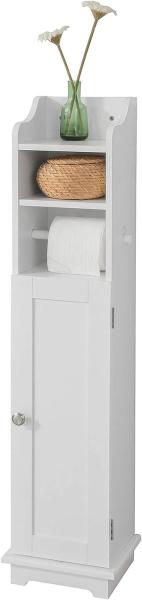 SoBuy FRG177-W Freistehend weiß Toilettenrollenhalter Toilettenpapieraufbewahrung Badregal Toilettenschrank BHT ca: 23x100x20cm