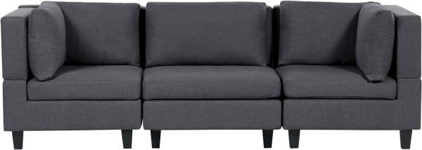 3-Sitzer Sofa Leinenoptik dunkelgrau UNSTAD