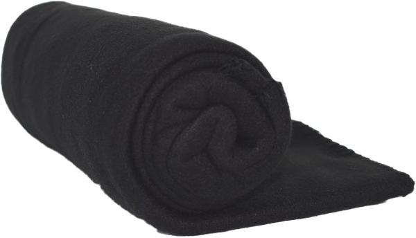 Fleecedecke Polarfleece Schwarz 130 x 170 cm Wohndecke Schlafdecke Decke