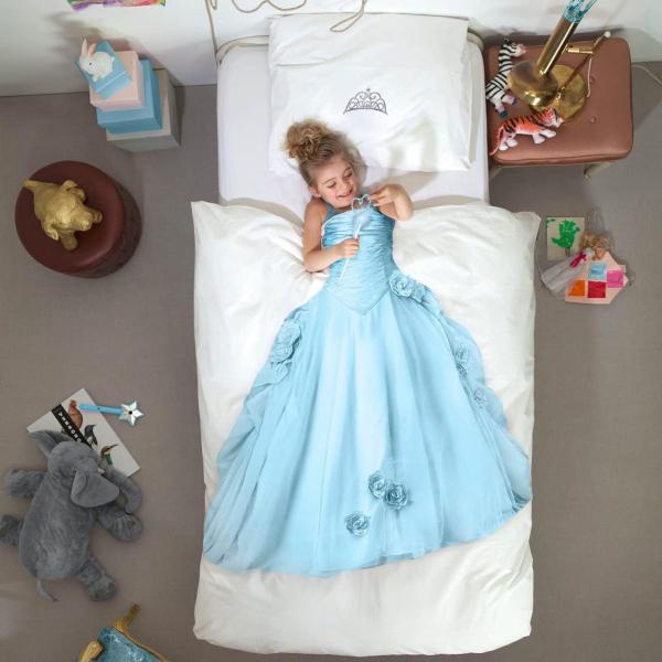 Snurk Kinder Baumwolle Bettwäsche Prinzessin Hellblau 135x200 + 80x80 cm