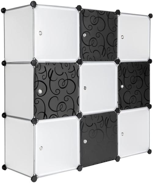 Steckregal 9 Boxen mit Türen - weiß