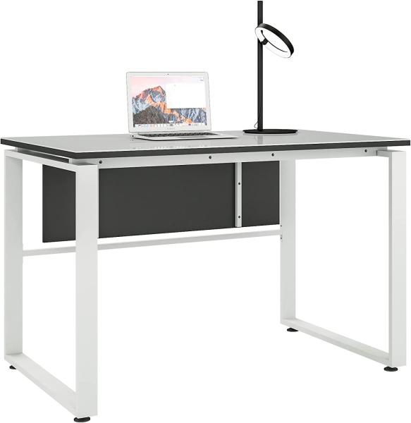Schreibtisch >TRENDO< (BxHxT: 120x79x80 cm) in anthrazit - Weißglas