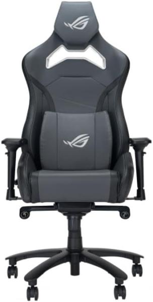 ASUS ROG Chariot X Core Gaming-Stuhl (verstellbare Kopfstütze, 4D-Armlehnen, Memory-Foam, Premium-PU-Leder, Klasser 4 Gaslift) grau