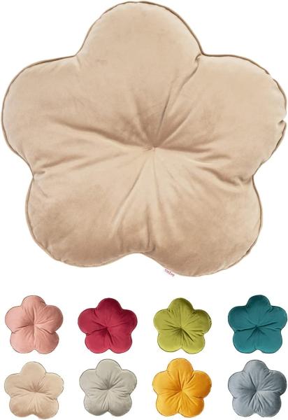 Blumen-Kissen braun-beige beties "Samt&Sonders