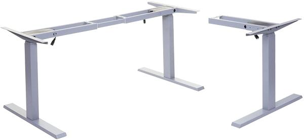 Gestell HWC-D40, variables Tischgestell für Eck-Schreibtisch, elektrisch höhenverstellbar Memory 45kg ~ grau