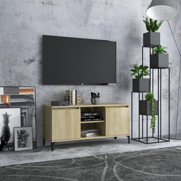 vidaXL TV-Schrank mit Metallbeinen Sonoma-Eiche 103,5x35x50 cm