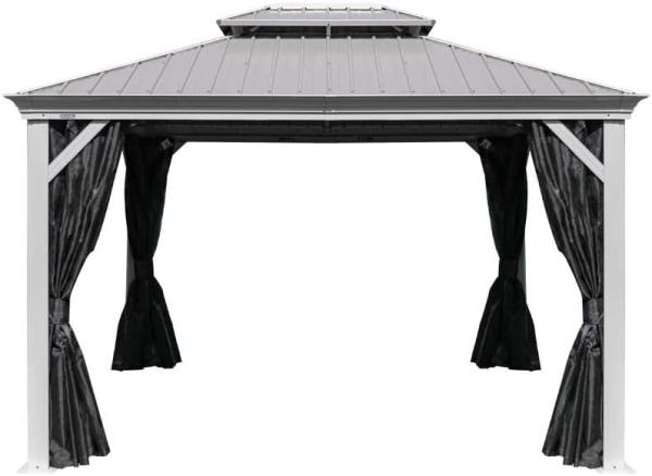 Sojag Aluminium Pavillon Messina 1012 inkl. Moskitonetz | Champagner | 298x363x292 cm